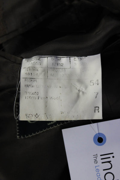 Canali Mens Paid Three Button Blazer Brown Wool Size EUR 54 Regular