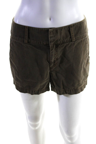 Cinq a Sept Women's Flat Front Pockets Casual Short Green Size 4