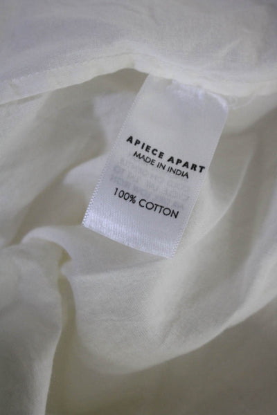A Piece Apart Womens Cotton Striped Tier Tie Long Sleeve Maxi Dress White Size 4