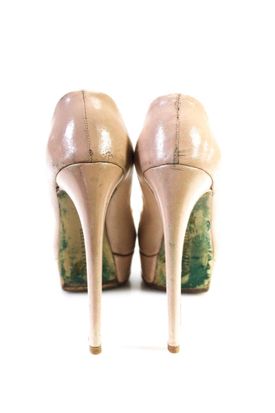 Walter Steiger Women's Open Toe Platform Stiletto Shoes Blush Pink Size 7.5