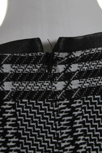 Joseph Ribkoff Womens Back Zip V Neck Knit Plaid Sheath Dress Black Gray Size 12