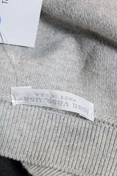 Joan Vass Womens Button Down High Neck Pockets Cardigan Sweater Gray Size 2