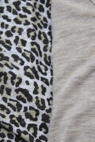 Elan Women's Linen Sleeveless Leopard Print Tank Top Brown Size S, Lot 2