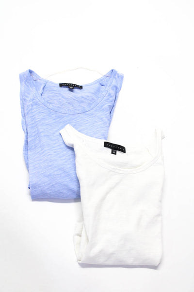 Sanctuary Women's Short Sleeve Cold Shoulder Blouse Blue White Size XS, Lot 2