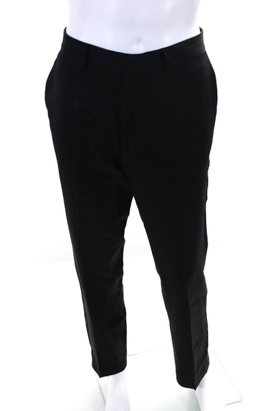 Kenneth Cole Reaction Mens Straight Leg Zip Up Dress Pants Black Size 36 x 32