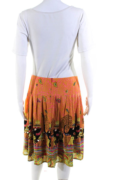Nanette Lepore Womens Silk Paisley Print A Line Skirt Multi Colored Size 6