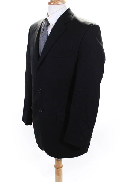 Michael Michael Kors Mens Black Wool Three Button Long Sleeve Blazer Size 40R