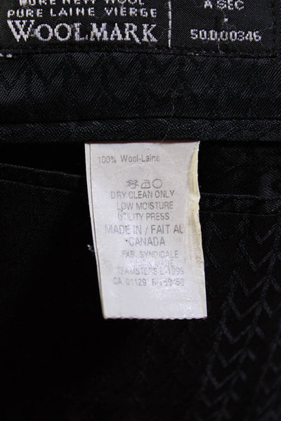 Michael Michael Kors Mens Black Wool Three Button Long Sleeve Blazer Size 40R