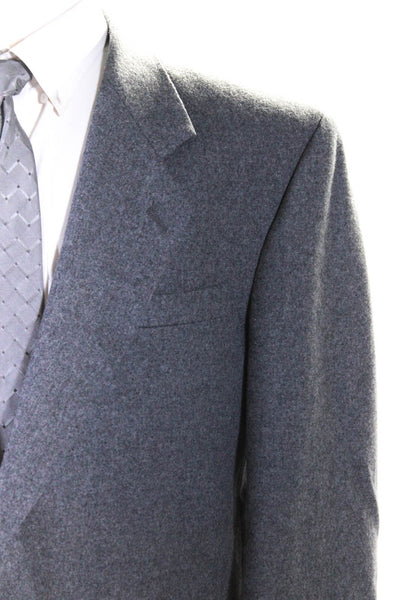 Oscar de la Renta Studio Mens Gray Two Button Long Sleeve Blazer Size 44L