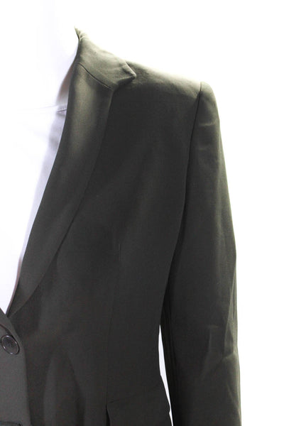 Giorgio Armani Le Collezioni Womens Green Two Button Long Sleeve Blazer Size 4