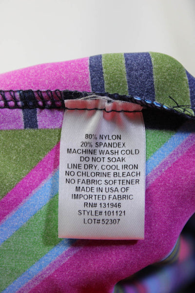 Jude Connally Womens Jersey Knit Geometric Printed Shift Dress Purple Size M