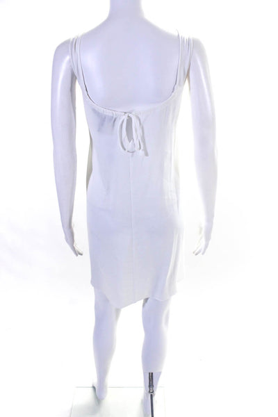 BCBGMAXAZRIA Women's Scoop Neck Sleeveless Mini Dress White Size XS