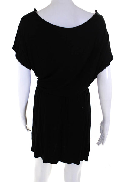 Tart Womens Batwing Short Sleeve Empire Waist Ruched Midi Dress Black Size S