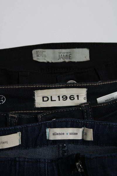 DL1961 Silence + Noise Top Shop Moto Womens Jeans Blue Black Size 24 25 Lot 3