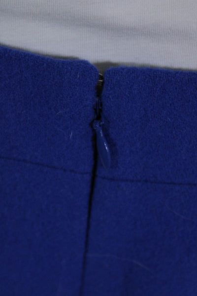 J Crew Womens Striped Textured Back Zip Straight Pencil Skirt Blue Size 6 Lot 2