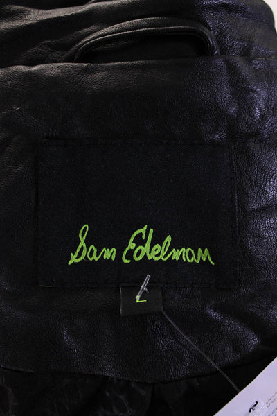 Sam Edelman Women's Full Zip Lined Moto Jacket Black Size L