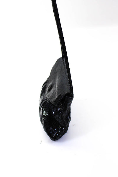 Fatto a Mano By Carlos Falchi Womens Crossbody Shoulder Handbag Black