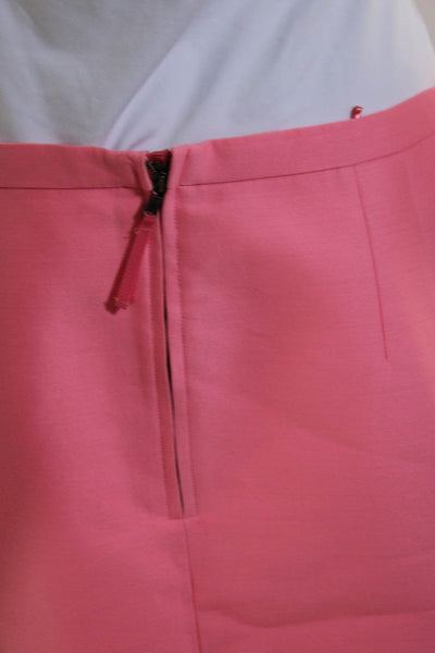 J Crew Womens Wool Zip Pencil Straight Knee-Length Skirts Pink Size 6 10 Lot 2