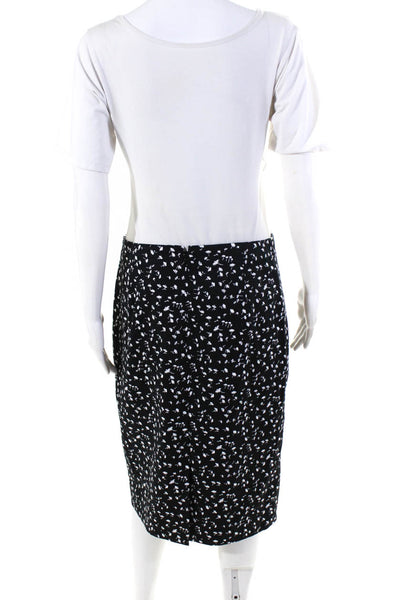 J Crew Womens Cotton Floral Spot Back Zip Midi Straight Skirt Black Size 6 Lot 2