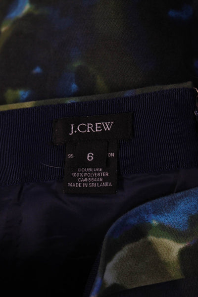 J Crew Womens Cotton Floral Spot Back Zip Midi Straight Skirt Black Size 6 Lot 2