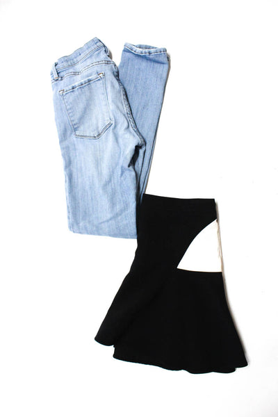 Club Monaco Frame Womens Jeans Black Color Block Skater Skirt Size 2 26 lot 2