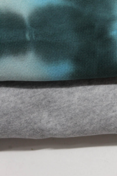Something Navy Women's Cotton Long Sleeve Tie-Dye Print Crewneck Top Blue Size S