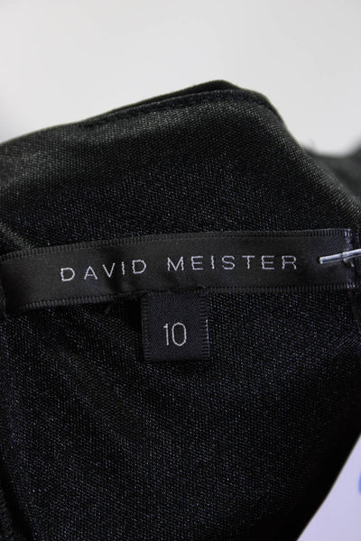 David Meister Womens Cowl Neck Spaghetti Strap Bodycon Short Dress Black Size 10