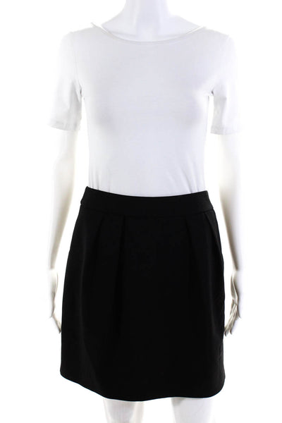 Theory Women's A-Lined Pleated Front Mini Dress Skirt Black Size 4