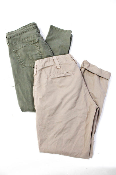 AG J Brand Womens Slim Straight Jeans Khaki Pants Green Beige Size 24 25 Lot 2