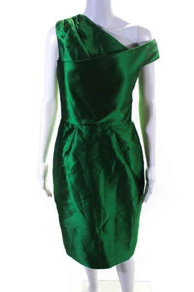 Lela Rose Womens Sleeveless Sheath Dress Green Size 6