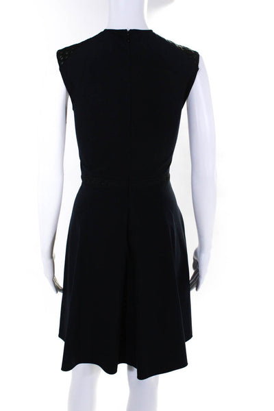 Stella McCartney Womens Jersey Lace Trim Sleeveless A-Line Dress Navy Size 40