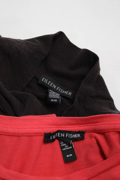 Eileen Fisher Women's Cotton Sleeveless Turtleneck Blouse Brown Size M Lot 2