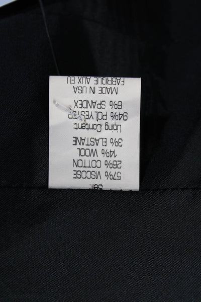 Theory Womens Striped Two Button Blazer Jacket Black Cotton Size 0