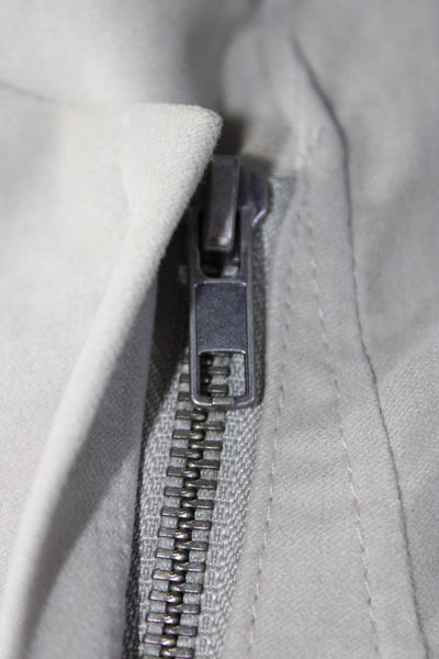 Helmut Lang Womens Ribbed Trim Asymmetrical Jacket Beige Black Size Medium