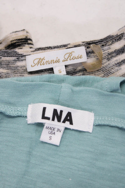 LNA Minnie Rose Womens Tee Shirt Tank Top Blue Beige Size Small Lot 2