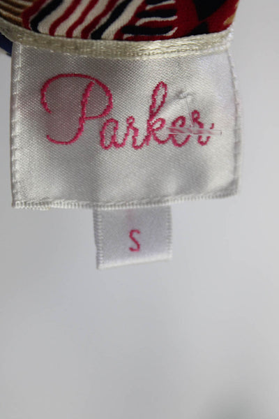 Parker Women's Silk V-Neck Long Sleeves Blouse Multicolor Size S