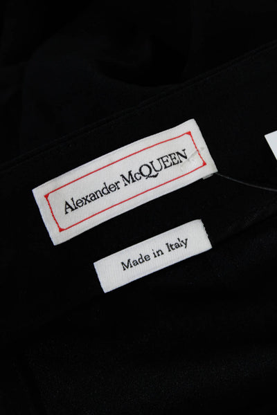 Alexander McQueen Womens Mid Rise Straight Leg Pants Trousers Black Size 40