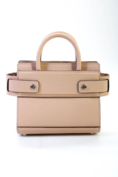 Givenchy Womens Grain Leather Small Horizon Satchel Handbag Neutral Beige