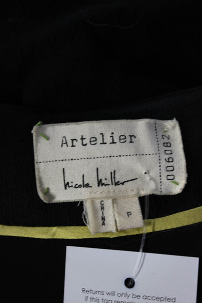 Artelier Nicole Miller Women' s Lined Long Sleeve Open Blazer Jacket  Black S