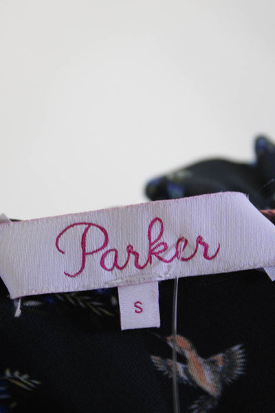 Parker Women's V-Neck Cold Shoulder Floral Mini Dress Size S