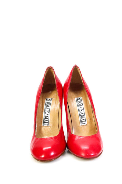Norma Kamali Women's Round Cone Heels Party Pumps Shoes Red Size 7