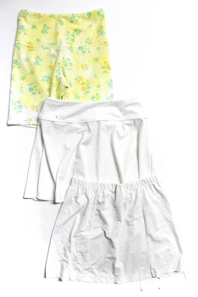 Sincerely Jules Tail Lily's Womens Biker Shorts Skirts Yellow White Size PS XS S