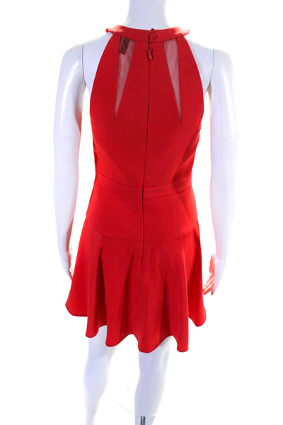 BCBG Max Azria Womens Striped Darted Halter Button Empire Waist Dress Red Size 2