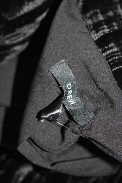 Drew Women's Crushed Velvet High Low One-Button Blazer Black Size XS