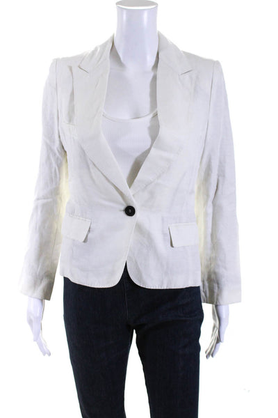 Isabel Marant Womens Buttoned Collared Darted Long Sleeve Blazer White Size 1