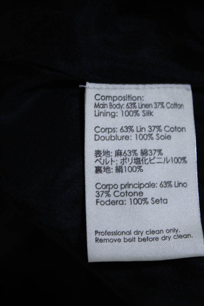 3.1 Phillip Lim Womens Linen Patchwork Belted Zipped Sheath Dress Gray Size 2