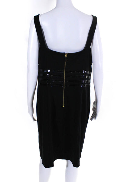 Michael Michael Kors Womens Sleeveless Striped Scoop Neck Dress Black Size 16