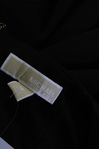 Michael Michael Kors Womens Sleeveless Striped Scoop Neck Dress Black Size 16