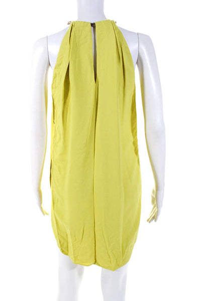 Emilio Pucci Womens Chain Halter Crepe Sleeveless Sheath Dress Yellow Size 6