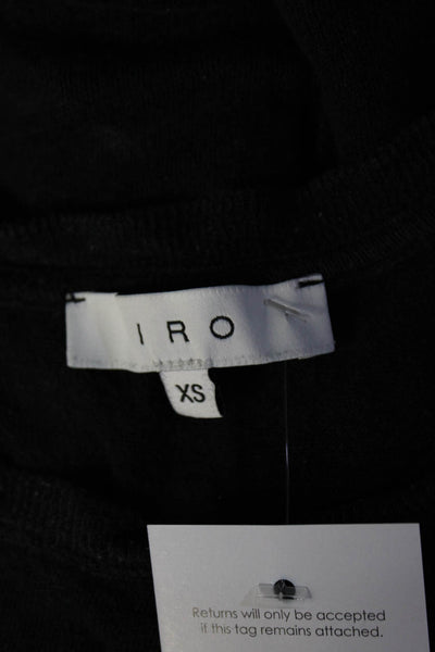 IRO Women's Crewneck Short Sleeves Blouse Black Size XS
